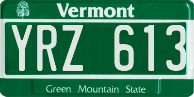 VT license plate YRZ613