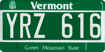 VT license plate YRZ616