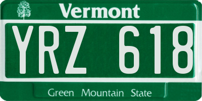 VT license plate YRZ618