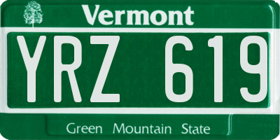 VT license plate YRZ619