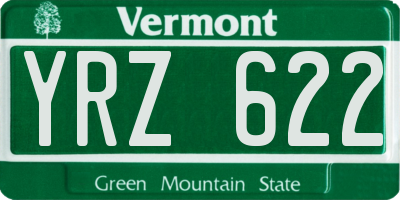 VT license plate YRZ622