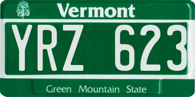 VT license plate YRZ623
