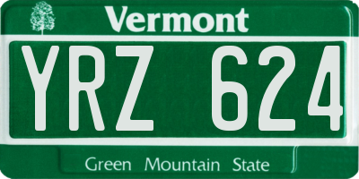VT license plate YRZ624
