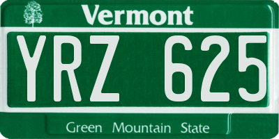VT license plate YRZ625
