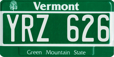 VT license plate YRZ626
