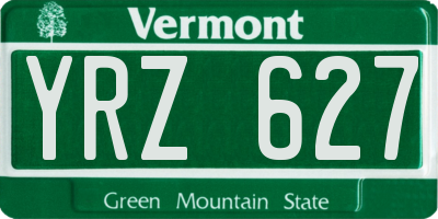 VT license plate YRZ627