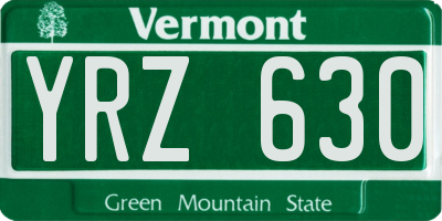 VT license plate YRZ630
