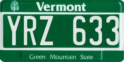 VT license plate YRZ633