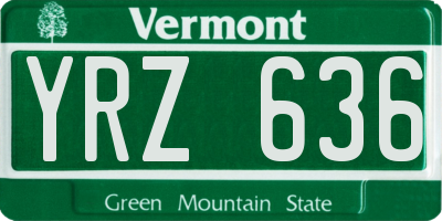 VT license plate YRZ636