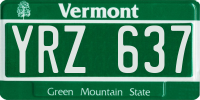 VT license plate YRZ637