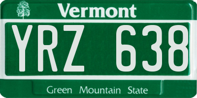 VT license plate YRZ638
