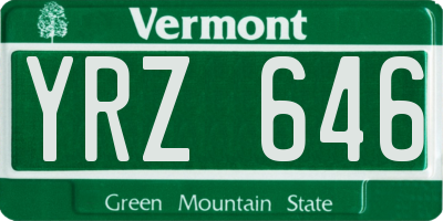 VT license plate YRZ646
