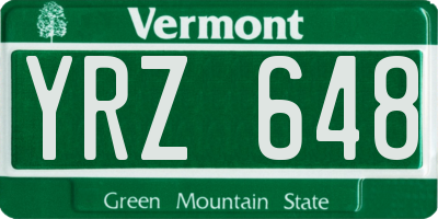 VT license plate YRZ648