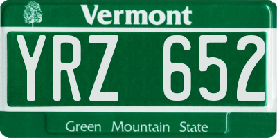 VT license plate YRZ652