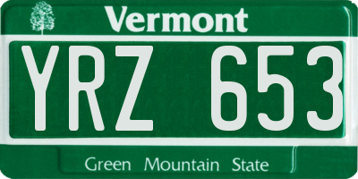 VT license plate YRZ653