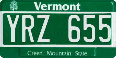 VT license plate YRZ655