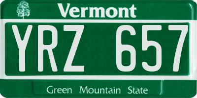 VT license plate YRZ657
