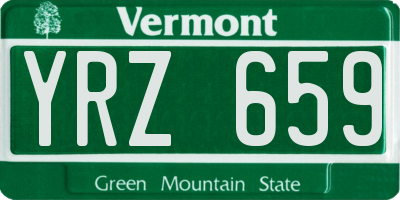 VT license plate YRZ659