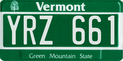 VT license plate YRZ661