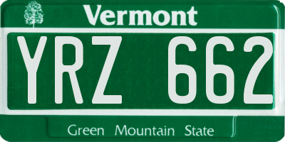 VT license plate YRZ662