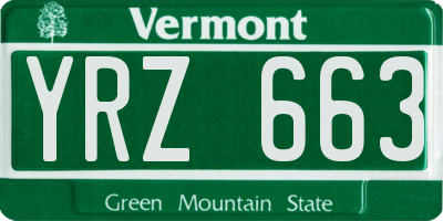 VT license plate YRZ663