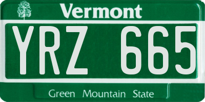 VT license plate YRZ665