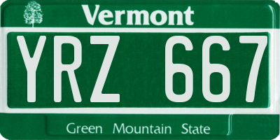 VT license plate YRZ667