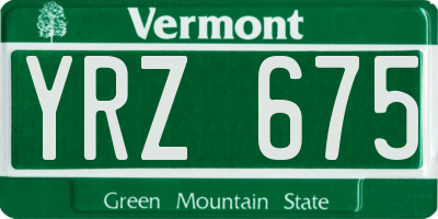 VT license plate YRZ675