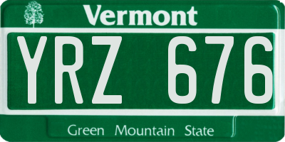 VT license plate YRZ676