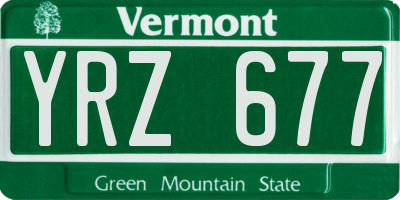 VT license plate YRZ677