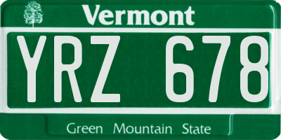 VT license plate YRZ678