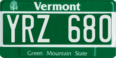 VT license plate YRZ680