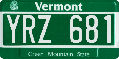 VT license plate YRZ681