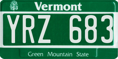 VT license plate YRZ683