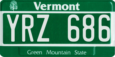 VT license plate YRZ686