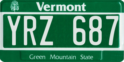 VT license plate YRZ687