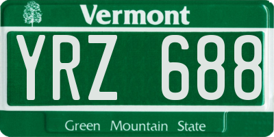 VT license plate YRZ688