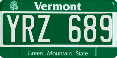 VT license plate YRZ689