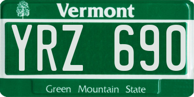 VT license plate YRZ690
