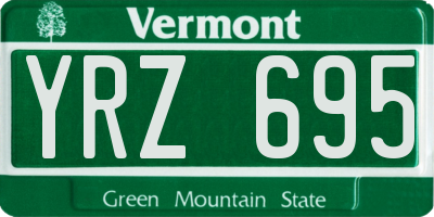 VT license plate YRZ695