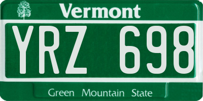 VT license plate YRZ698