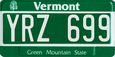 VT license plate YRZ699