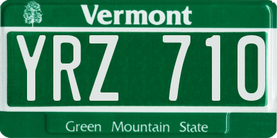 VT license plate YRZ710