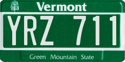 VT license plate YRZ711