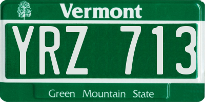 VT license plate YRZ713