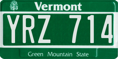 VT license plate YRZ714