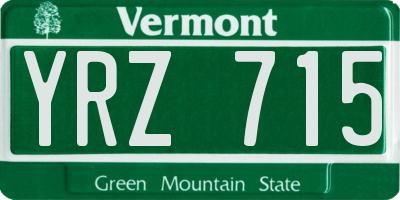 VT license plate YRZ715