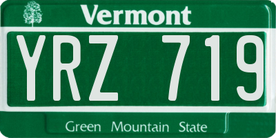 VT license plate YRZ719