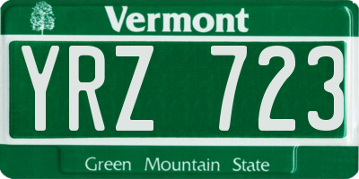 VT license plate YRZ723