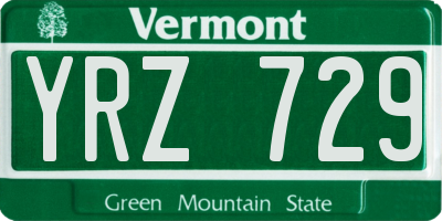 VT license plate YRZ729